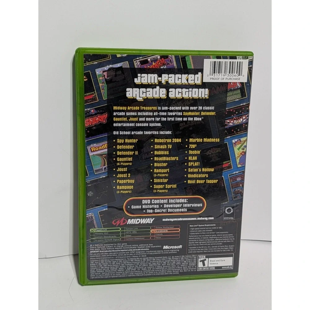 Midway Arcade Treasures Xbox Game CIB 20+ Classic Games Defender Joust